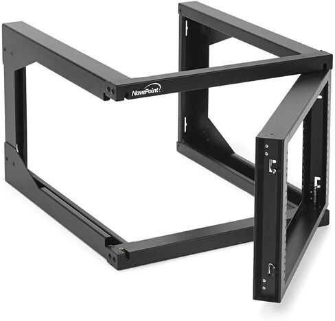 NavePoint 6U Server Rack with Swing Gate - 6U Wall Mount Rack for 19 Inch IT Equipment Open Frame Rack – Network Rack Wall Mount for AV & Server Equipment 18" Deep 6U Rack, Black in Saudi Arabia