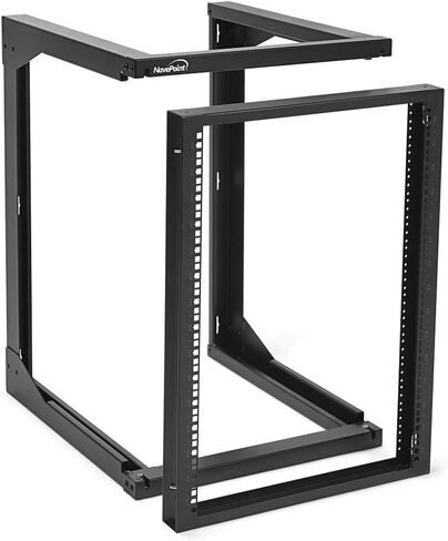 NavePoint 6U Server Rack with Swing Gate - 6U Wall Mount Rack for 19 Inch IT Equipment Open Frame Rack – Network Rack Wall Mount for AV & Server Equipment 18" Deep 6U Rack, Black in Saudi Arabia