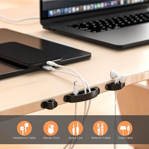 Cable Management Box 3 Pack with 16 Cable Clips Set-Large & Medium & Small Wooden Style Cable Organizer Box to Hide Wires&Power Strips | Cord Organizer Box | Cable Organizer for Home & Office [White] in Kuwait