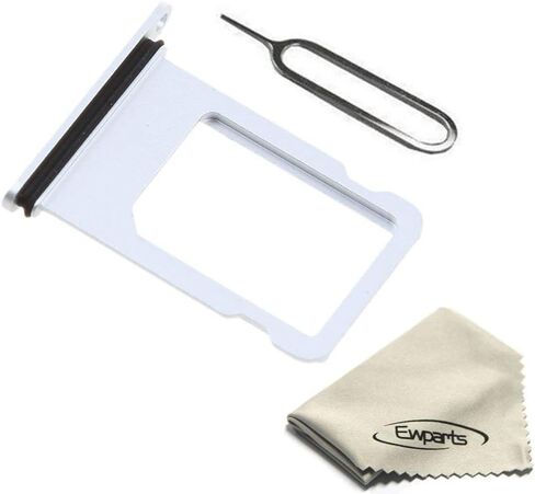 حامل فتحة لبطاقة Sim من Ewparts متوافق مع iPhone 8 Sim Tray حامل بديل لبطاقة Sim باللون الفضي in Kuwait