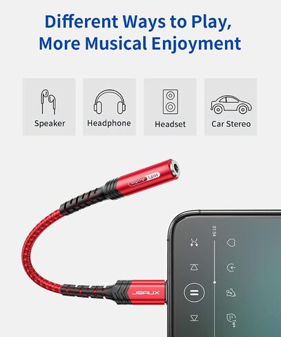محول JSAUX Lightning إلى 3.5 مم، محول سماعة رأس iPhone [معتمد من Apple MFi] محول iPhone Aux متوافق مع iPhone 14/14 Pro Max/13/13 Pro Max/12/12 Pro Max/11/11 Pro Max/SE/X/XR /XS/8-أسود in Saudi Arabia