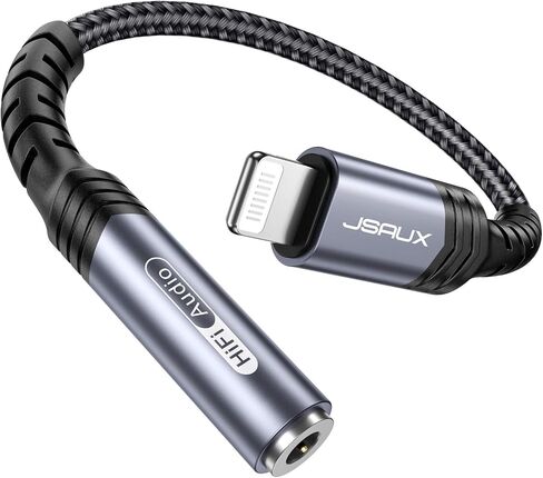 JSAUX Headphone Adapter for iPhone Lightning to 3.5mm Adapter-Red in Kuwait