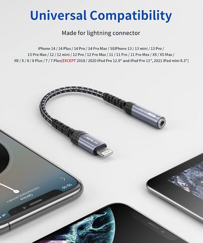 JSAUX Headphone Adapter for iPhone Lightning to 3.5mm Adapter-Red in Kuwait