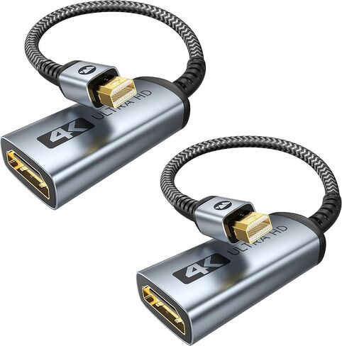 Warrky 4K Mini DisplayPort to HDMI Adapter, [UHD, Gold-Plated Plug, Aluminum Case, Super Slim] Thunderbolt to HDMI Converter Compatible for MacBook Air/Pro, Surface Pro/Dock, Monitor/Projector in Kuwait