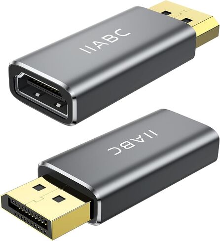IIABC Displayport to HDMI Adapter 4K 24K Gold Plated Displayport DP to HDMI Female Converter，Uni-Directional Display Port to HDMI Converter Compatible for Lenovo, HP, Dell &More- Grey in Kuwait
