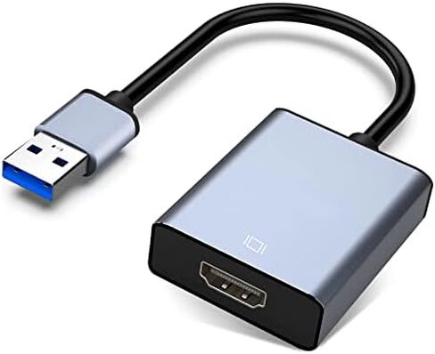 محول NOBVEQ USB إلى HDMI، USB 3.0/2.0 إلى HDMI لشاشات متعددة 1080P متوافق مع نظام التشغيل Windows XP/7/8/10/11، رمادي in Kuwait