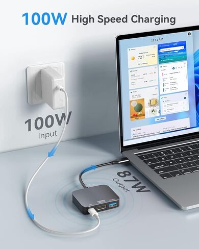 vilcome USB C to HDMI Adapter【4K@60HZ】, Type-C to HDMI Adapter Multiport with USB Type C PD & USB 3.0 Port, HDMI to USB C Adapter for MacBook Pro/Air, Ipad Pro/Air, Dell XPS 13/15, Android Samsung in Kuwait