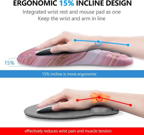 Ergonomic Mouse Pad with Wrist Support and Keyboard Wrist Rest Set | Memory Foam Wrist Cushion, Non-Slip PU Base, Massage Design, Relieves Wrist Pressure for Work, Gaming & Office Use in Kuwait