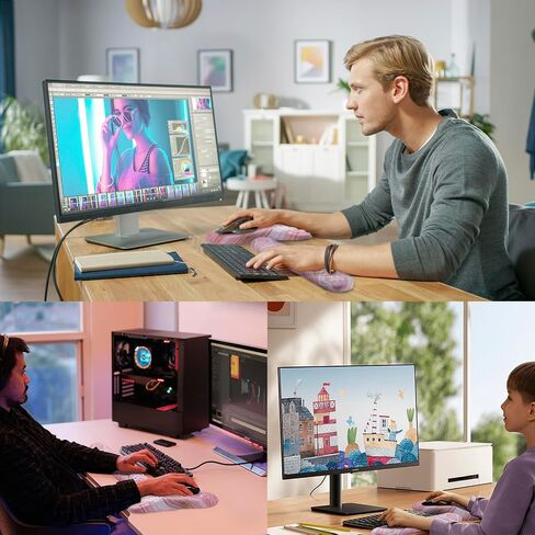 Ergonomic Mouse Pad with Wrist Support and Keyboard Wrist Rest Set | Memory Foam Wrist Cushion, Non-Slip PU Base, Massage Design, Relieves Wrist Pressure for Work, Gaming & Office Use in Kuwait