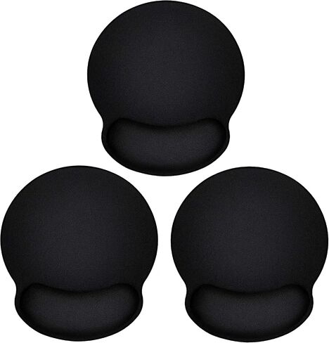 Ergonomic Mouse Pad 3 Pack with Wrist Rest Support, Round Gaming Mousepad with Smooth Surface & Non-Slip Rubber Base for Computer, Laptop, Office, Comfortable Memory Foam for Wrist Cushion in Kuwait