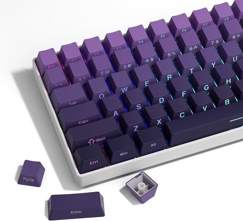 XVX PBT Keycaps - Side Print Keycaps 60 65 75 100 Percent, Double Shot Shine Through Custom Key caps, Black 136 Keys Set, OEM Profile, Minimalist Style Phantom for Cherry Gateron MX Switche Keyboard in Saudi Arabia