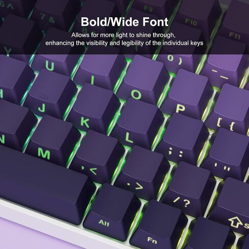 XVX PBT Keycaps - Side Print Keycaps 60 65 75 100 Percent, Double Shot Shine Through Custom Key caps, Black 136 Keys Set, OEM Profile, Minimalist Style Phantom for Cherry Gateron MX Switche Keyboard in Saudi Arabia