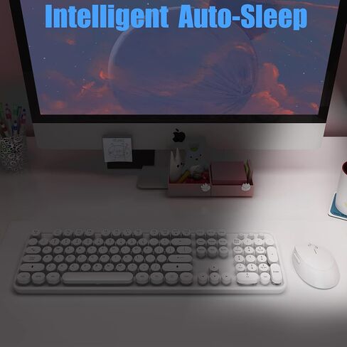 Wireless Keyboard and Mouse Cute Retro Typewriter for PC in Kuwait