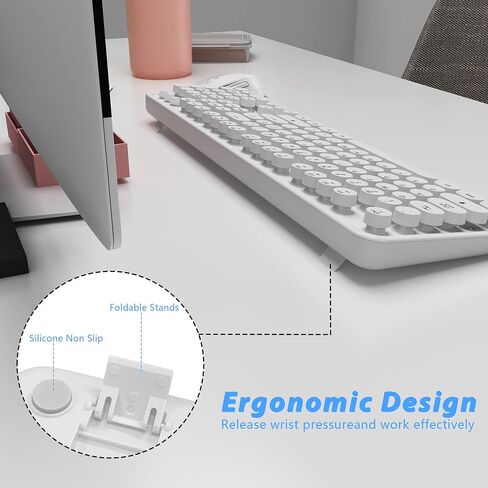 Wireless Keyboard and Mouse Cute Retro Typewriter for PC in Kuwait