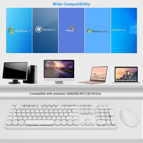 Wireless Keyboard and Mouse Cute Retro Typewriter for PC in Kuwait