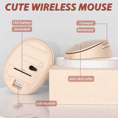 Wireless Keyboard Mouse Combo, 104 Keys Cute White Keyboard with Number Pad & Mouse for Windows, Computer, PC, Notebook, Laptop (White) in Saudi Arabia
