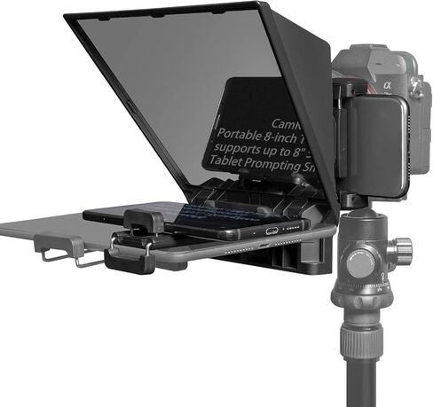 FEELWORLD TP2A Portable 8-inch Teleprompter Supports up to 8" Smartphone/Tablet Prompting Smartphone DSLR Shooting with Remote Control & Lens Adapter Rings in Saudi Arabia