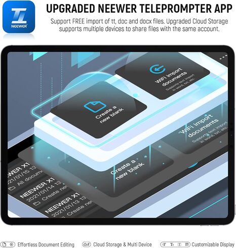 جهاز التحكم عن بعد NEEWER RT111 لتطبيق NEEWER Teleprompter، تمت ترقيته باستخدام اتصال بلوتوث مباشر وزر صامت، متوافق مع الهواتف الذكية والكمبيوتر اللوحي iOS Android لـ X1 PRO X14 PRO X17 والمزيد in Saudi Arabia