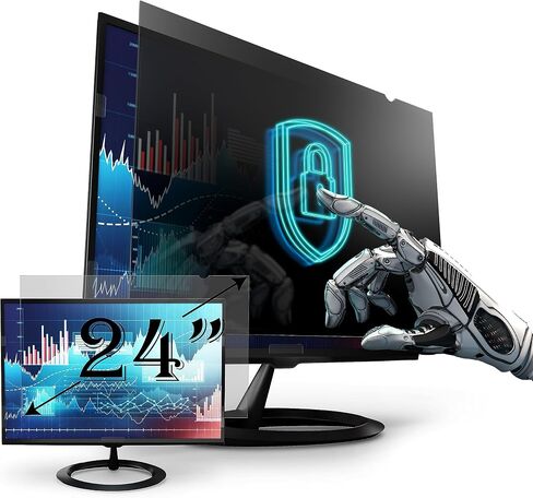 Premium Privacy Screen Filter for 19.5 Inches (Monitor Screen Measured Diagonally) Desktop Computer Monitor. Screen Protector size is 17 inch width x 9.6 inch height. Anti-Glare and Anti Blue light in Kuwait