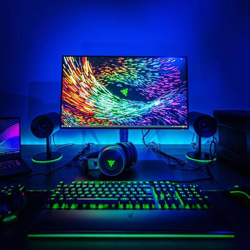 Razer Nommo Chroma: Custom Woven 3" Glass Fiber Drivers - Rear-Facing Bass Ports - Bass Knob w/Automatic Gain Control Chroma Enabled - Full Range 2.0 PC Gaming Speakers, Black in Kuwait
