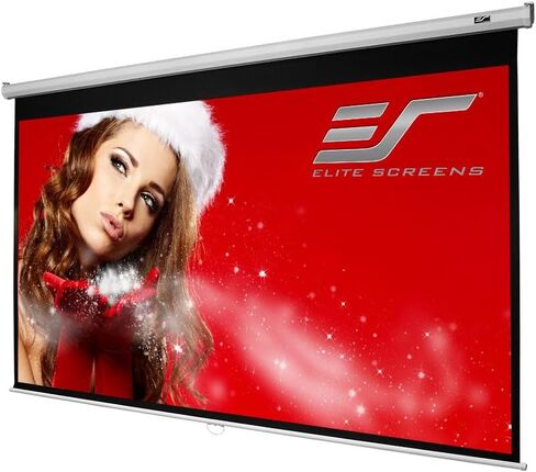 Elite Screens Manual B, 100-INCH Manual Pull Down Projector Screen Diagonal 16:9 Diag 4K 8K 3D Ultra HDR HD Ready Home Theater Movie Office Presentation, M100H in Saudi Arabia