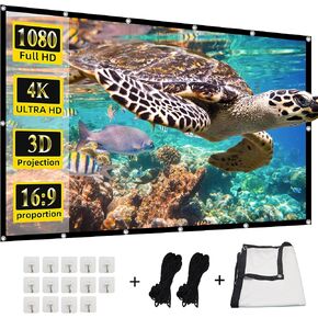 Projector Screen,HUANYINGBJB 4K 16:9 HD Rear Front Projector Screen Foldable Projection Screen Double-Sided Portable Outdoor Indoor Projector Screens for Movie Home Theater (120) in Kuwait