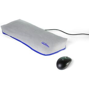 غطاء غبار لوحة المفاتيح من Computer Dust Solutions، يغطي لوحات مفاتيح الكمبيوتر كبيرة الحجم، فينيل حريري ناعم مضاد للكهرباء الساكنة، لون كريمي جوز الهند الشفاف مع زخرفة زرقاء، (20 عرض × 2 ارتفاع × 9 عمق) in Kuwait