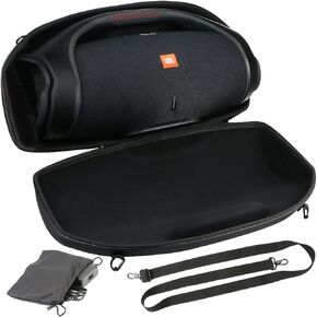 co2CREA Hard Travel Case for Boombox 3 2 Bluetooth Speaker, Black | Portable Travel Design, External Handle And Detachable Shoulder Strap For Carrying And Storage, Accessory Organization in Saudi Arabia