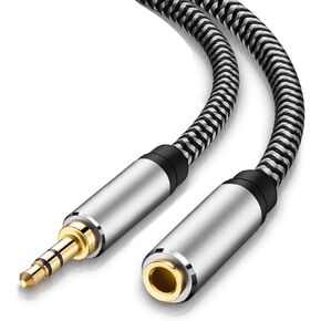 MORELECS Aux Extension Cord 6ft,3.5mm 1/8 Aux Stereo Audio Cable Male to Female Stereo Audio Extension Adapter Cable Nylon Braided Male to Female AUX Cord Compatible Phones, Headphones,Speakers, PC