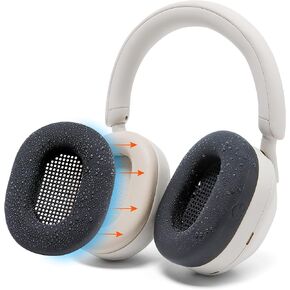 WC SweatZ XM5 - Patented Earpad Sweat Covers for Sony WH1000XM5 | Made by Wicked Cushions | Full 360 Protection, Sweatproof & Washable | Black in Kuwait