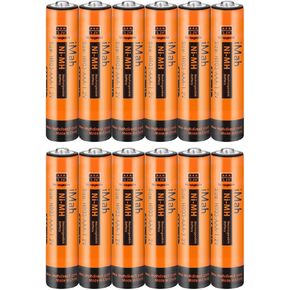 12-Pack iMah 1.2V 750mAh Ni-MH AAA Rechargeable Battery for Panasonic Cordless Phones Also Compatible with BK40AAABU HHR-55AAABU HHR-65AAABU HHR-75AAA/B HHR-4DPA/4B BK30AAABU BT205662 and Solar Lights in Saudi Arabia