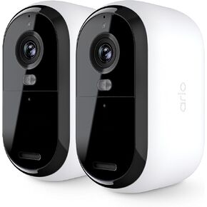كاميرا Arlo Essential 2K الخارجية (الجيل الثاني) - 3 عبوات - كاميرا لاسلكية خارجية وداخلية، أضواء كاشفة مدمجة، رؤية ليلية ملونة، إعداد DIY، أبيض - VMC3350 in Kuwait