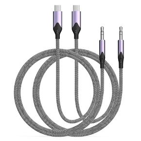 Aux Cord for iPhone 15, 2 Pack [Apple MFi Certified] 3.3ft USB Type C to 3.5mm Headphone Aux Audio Jack Cable Car Stereo Cord for iPhone 15/15 Plus/15 Pro/15 Pro Max,iPad Pro,Galaxy S23 S22 S21 Ultra in Kuwait