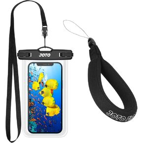 حقيبة JOTO 1 مقاومة للماء + 1 حزام معصم عائم للكاميرا iPhone 14 Plus 14 Pro Max iPhone 13 Pro Max Mini 12 11 Pro Max Xs Max XR X 8 7 6S Plus SE Galaxy S20 Ultra S10 حتى 7 بوصات - أسود in Kuwait