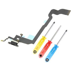 MMOBIEL Dock Connector Compatible with iPhone X - 5.8 inch - 2017 - Charging Port Flex Cable - Headphone Port/Microphone/Antenna Replacement - Incl. Screwdrivers - Gray in Kuwait