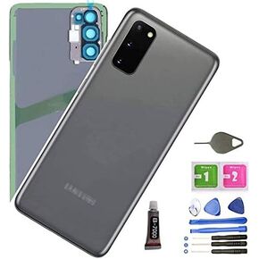 غطاء خلفي زجاجي بديل من Teamplayer Galaxy S20 مع أجزاء شريطية لهاتف Samsung Galaxy S20 مع أدوات (أبيض سحابي) in Saudi Arabia