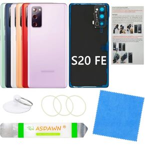 Galaxy S20 FE Back Glass Cover Replacement with Pre-Installed Camera Lens + All The Adhesive + Tool Kit for Samsung Galaxy S20 FE 5G SM-G780 SM-G781 All Carriers (Cloud Lavender)