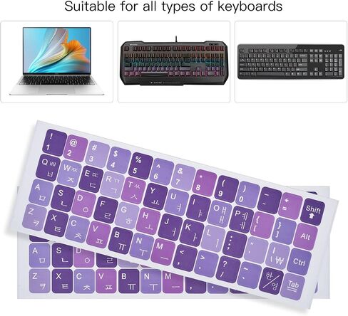 2PCS Universal English Keyboard Stickers Letters for PC Laptop Computer | Keyboard Sticker Black Background with White Lettering, Keyboard Letters Replacement Sticker with Tweezer, Renew Keyboards in Saudi Arabia
