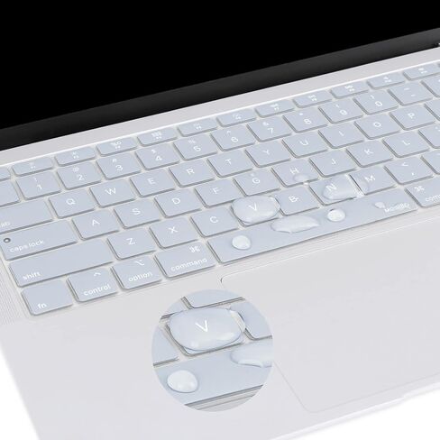 غطاء لوحة المفاتيح MOSISO متوافق مع جهاز MacBook Air 13 بوصة 2022 2021 إصدار 2020 A2337 M1 A2179 شاشة Retina مع لوحة مفاتيح سحرية بإضاءة خلفية تعمل باللمس، جلد سيليكون واقٍ مقاوم للماء، أسود in Kuwait