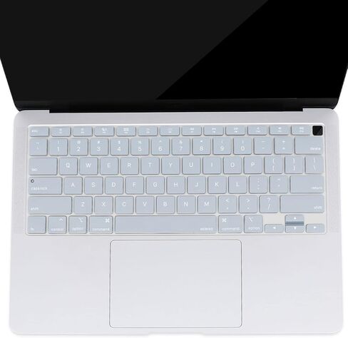غطاء لوحة المفاتيح MOSISO متوافق مع جهاز MacBook Air 13 بوصة 2022 2021 إصدار 2020 A2337 M1 A2179 شاشة Retina مع لوحة مفاتيح سحرية بإضاءة خلفية تعمل باللمس، جلد سيليكون واقٍ مقاوم للماء، أسود in Kuwait