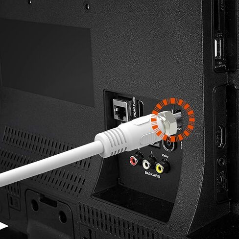 Coaxial Cable, 6ft RG6 Coax Cable White F Male to Male Connector Cord 75 Ohm with Coax Female to Female Coupler Adapter UIInosoo for AV, Cable TV, Antenna and Satellite in Kuwait