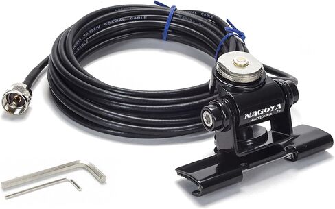 Nagoya RB-700N Premium NMO Lip Mount for Antennas - Multi-Axis Adjustable, No-Drill Installation for Trucks, SUVs, Cars - Includes 20' RG-58A/U Cable & PL-259 Connector, with Protective Rain Cap in Kuwait