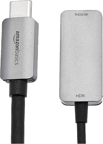 Amazon Basics USB-C 3.1 Male to HDMI Female Adapter (4K@60Hz), Gray, 1.69 x 1.45 x 0.43 inches in Saudi Arabia