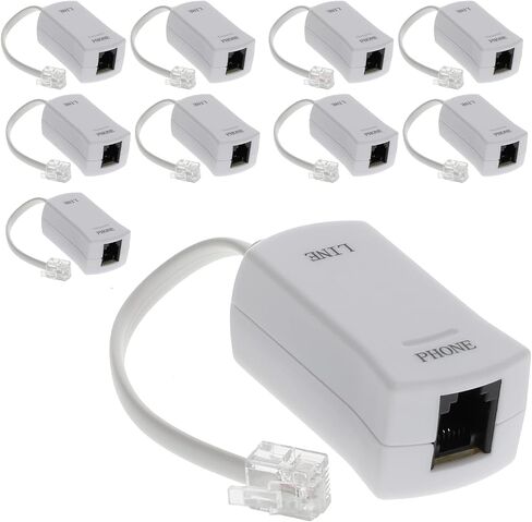 InstallerParts DSL Modem Phone Filter - for Interference Elimination and Static Noise Blocker | for Answering Machine, Fax Machine, Telephones Landline Cordless | Single Pack, White in Kuwait