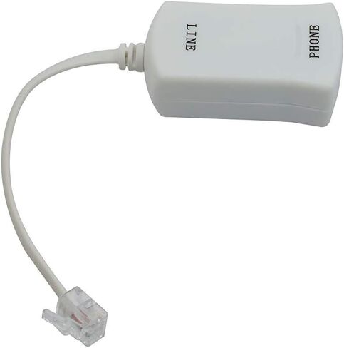 InstallerParts DSL Modem Phone Filter - for Interference Elimination and Static Noise Blocker | for Answering Machine, Fax Machine, Telephones Landline Cordless | Single Pack, White in Kuwait