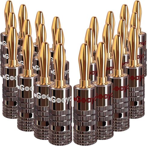 Banana Plugs for Speaker Wire - 24K Gold Plated Banana Adapter Connector(6 Pairs/12 pcs) in Saudi Arabia