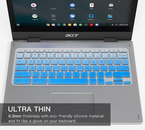 Keyboard Cover for Acer Chromebook Spin 11 311 C733 CP311 511 512/Chromebook 11 CB3-131 CB3-132 CP311 C738T CB5-132T/Chromebook Spin 713 CP713 R13 CB5-312T/Acer Chromebook 14 15 inch,Gradual Blue in Kuwait