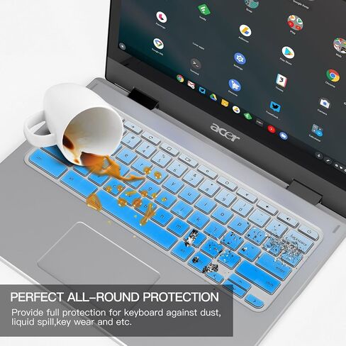 Keyboard Cover for Acer Chromebook Spin 11 311 C733 CP311 511 512/Chromebook 11 CB3-131 CB3-132 CP311 C738T CB5-132T/Chromebook Spin 713 CP713 R13 CB5-312T/Acer Chromebook 14 15 inch,Gradual Blue in Kuwait