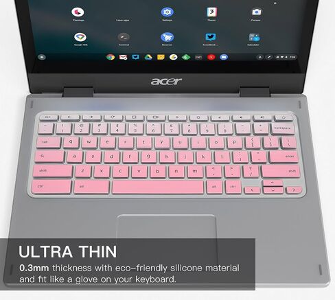 Keyboard Cover for Acer Chromebook Spin 11 311 C733 CP311 511 512/Chromebook 11 CB3-131 CB3-132 CB5-132T/Chromebook Spin CP713 CB5-312T/Acer Chromebook 14 15 inch -Gradual Pink in Kuwait