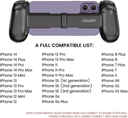 وحدة تحكم الألعاب المحمولة Leadjoy M1 لأجهزة iPhone iOS مع لوحة توصيل التبريد، وعصا التحكم ذات تأثير Hall، ووحدة تحكم iPhone مع وظيفة Turbo، والتمرير، وPlay Xbox، وDiablo، وCOD، وApex in Kuwait